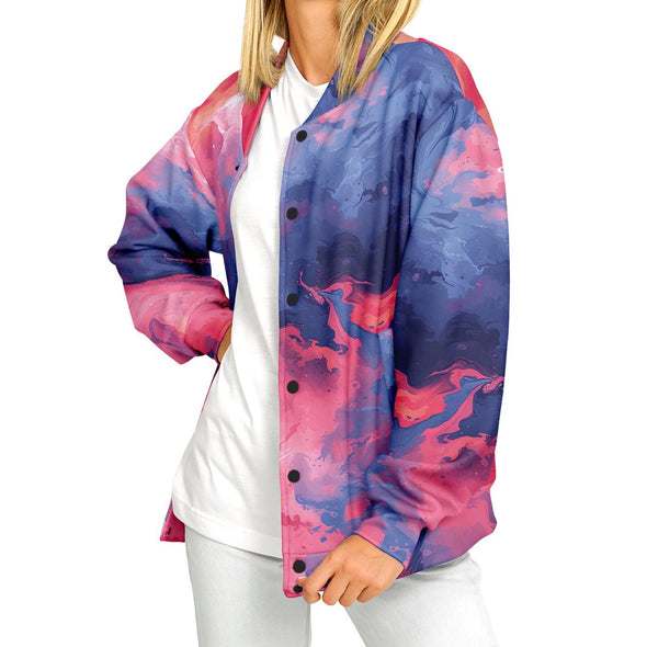 Quantum Tides Varsity Jacket - Vaporwave Clothing - Aesthetic Clothing