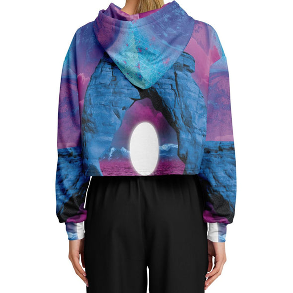 The Visitor Cropped Hoodie - Vaporwave Clothing - Aesthetic Clothing