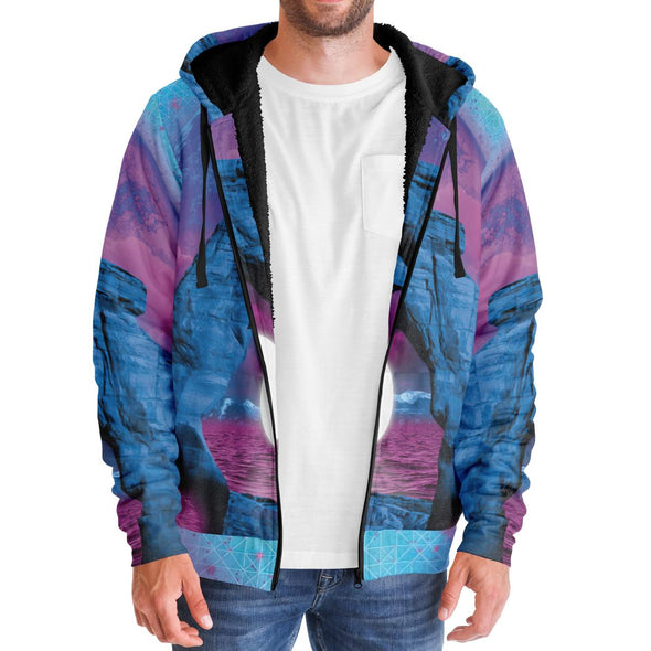 The Visitor Sherpa Hoodie - Vaporwave Clothing - Aesthetic Clothing