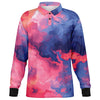 Quantum Tides Long Sleeve Polo - Vaporwave Clothing - Aesthetic Clothing