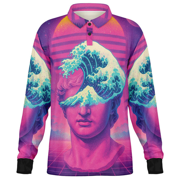 Tidalus Long Sleeve Polo - Vaporwave Clothing - Aesthetic Clothing