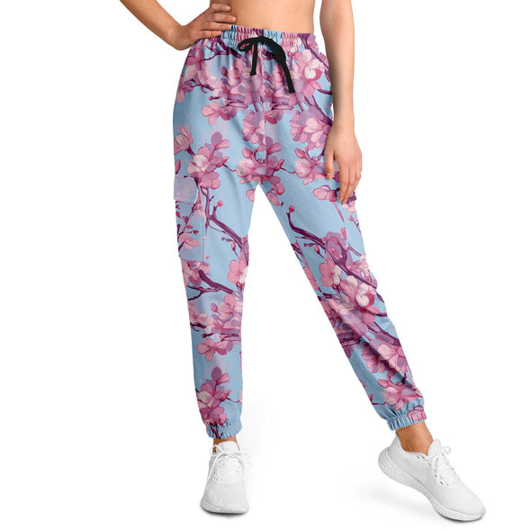 Cherry Blossom Cargo Joggers - Vaporwave Clothing - Aesthetic Clothing