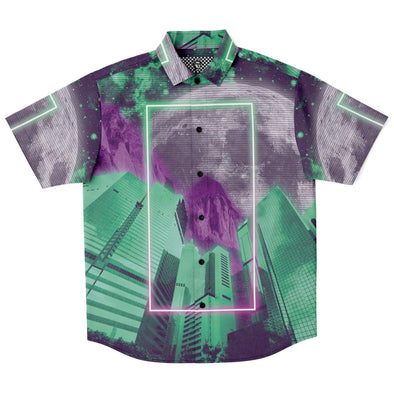 City of Radiance Button Down Shirt - Vaporwave Clothing - Aesthetic Clothing