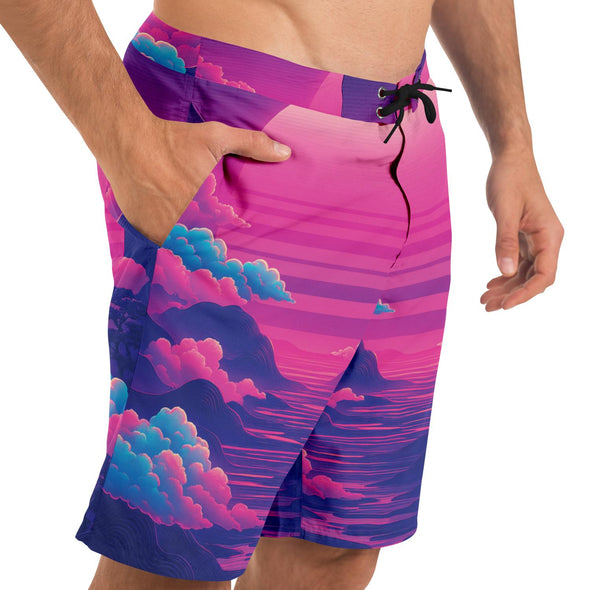 Duskwave Board Shorts - Vaporwave Clothing - Aesthetic Clothing