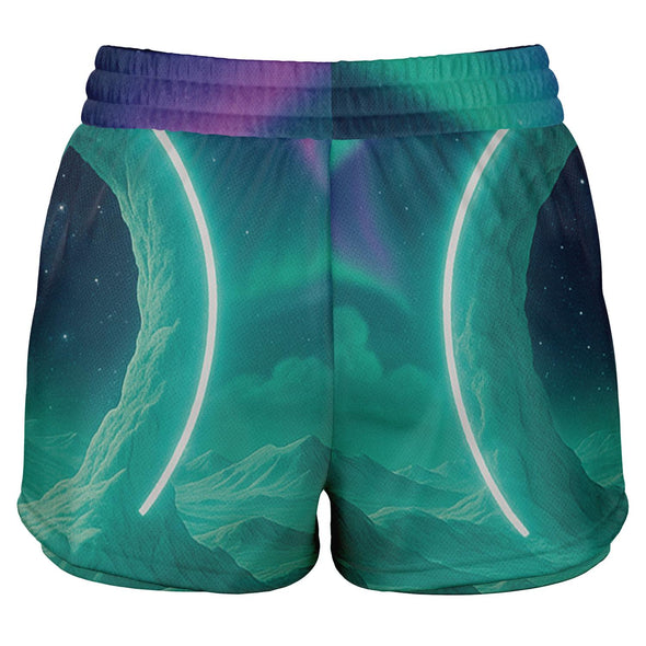 Astral Gateway Women's 2-in-1 Shorts - Vaporwave Clothing - Aesthetic Clothing