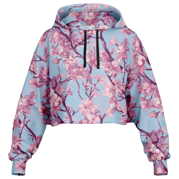 Cherry Blossom Cropped Hoodie - Vaporwave Clothing - Aesthetic Clothing
