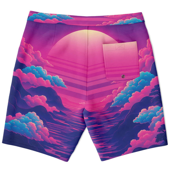 Duskwave Board Shorts - Vaporwave Clothing - Aesthetic Clothing