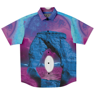 The Visitor Button Down Shirt - Vaporwave Clothing - Aesthetic Clothing