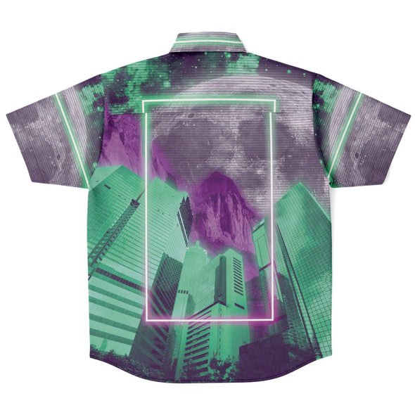 City of Radiance Button Down Shirt - Vaporwave Clothing - Aesthetic Clothing