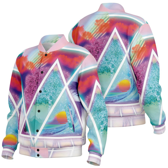 Dimensions Collide Varsity Jacket - Vaporwave Clothing - Aesthetic Clothing