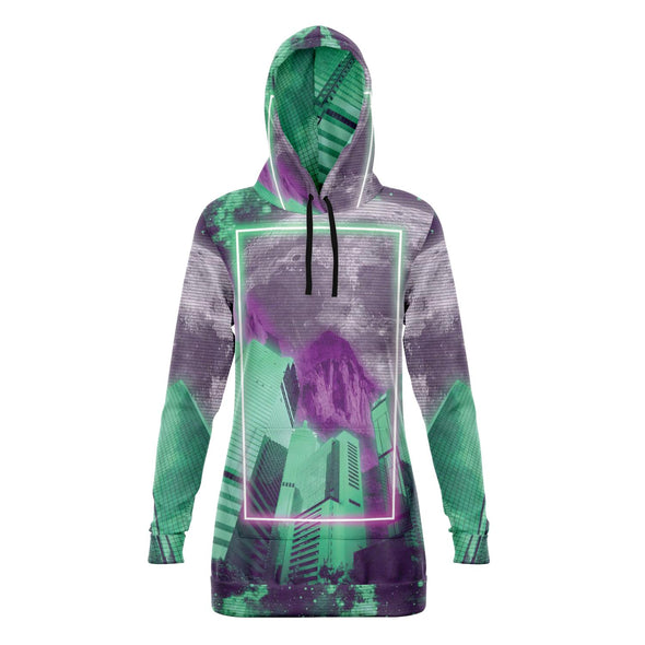 City of Radiance Hoodie Dress - Vaporwave Clothing - Aesthetic Clothing