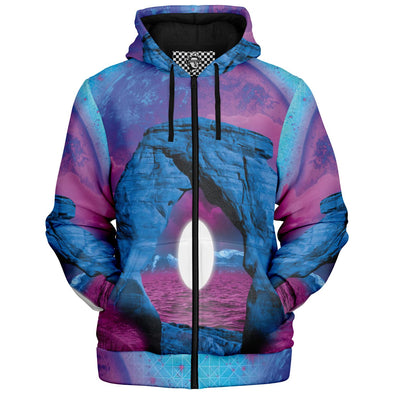 The Visitor Sherpa Hoodie - Vaporwave Clothing - Aesthetic Clothing