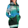 Emerald Canyon Hoodie Dress - Vaporwave Clothing - Aesthetic Clothing