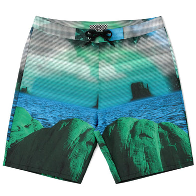 Emerald Canyon Board Shorts - Vaporwave Clothing - Aesthetic Clothing