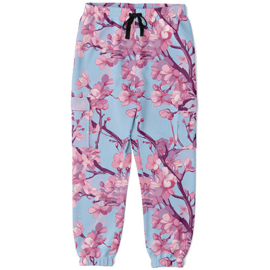 Cherry Blossom Cargo Joggers - Vaporwave Clothing - Aesthetic Clothing