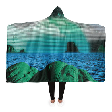 Emerald Canyon Hooded Blanket - Vaporwave Clothing - Aesthetic Clothing