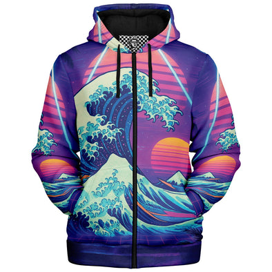 Neonami Sherpa Hoodie - Vaporwave Clothing - Aesthetic Clothing