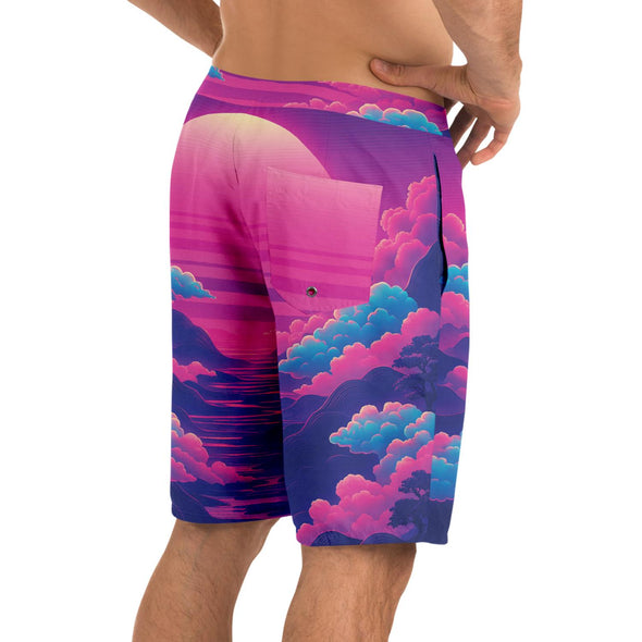 Duskwave Board Shorts - Vaporwave Clothing - Aesthetic Clothing