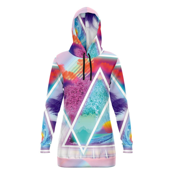 Dimensions Collide Hoodie Dress - Vaporwave Clothing - Aesthetic Clothing