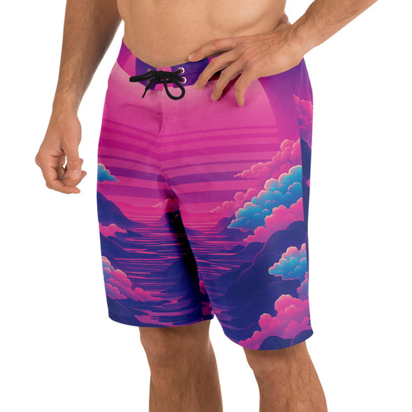 Duskwave Board Shorts - Vaporwave Clothing - Aesthetic Clothing