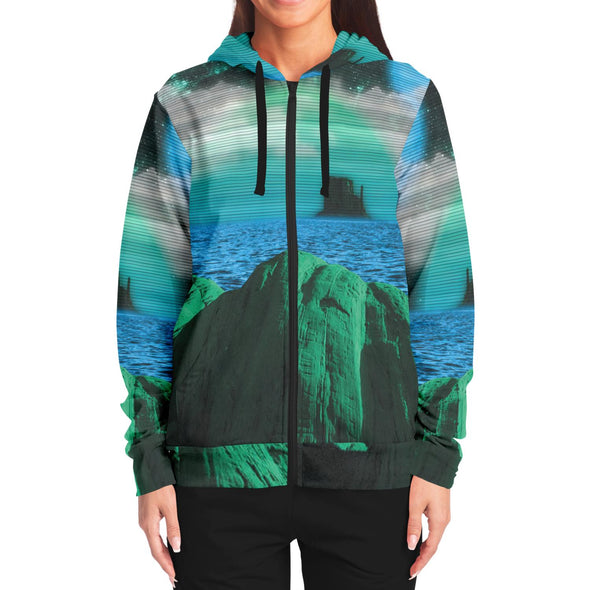 Emerald Canyon Zip Hoodie - Vaporwave Clothing - Aesthetic Clothing