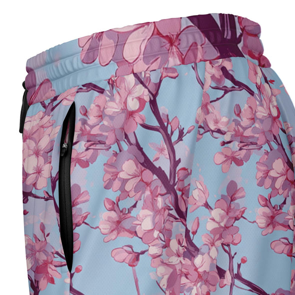 Cherry Blossom Men's 2-in-1 Shorts - Vaporwave Clothing - Aesthetic Clothing