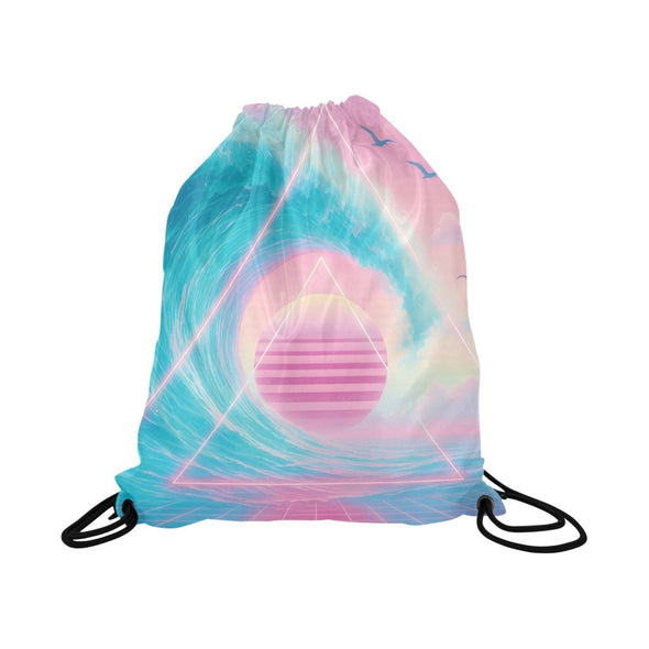 Grid Tide Drawstring Bag - Vaporwave Clothing - Aesthetic Clothing