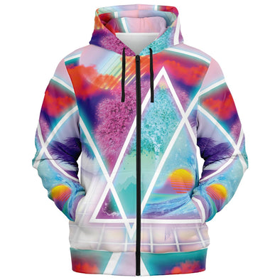 Dimensions Collide Zip Hoodie - Vaporwave Clothing - Aesthetic Clothing