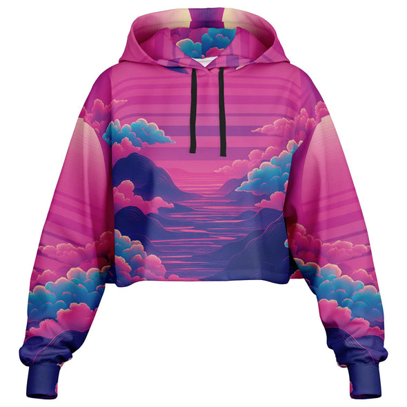 Duskwave Cropped Hoodie - Vaporwave Clothing - Aesthetic Clothing