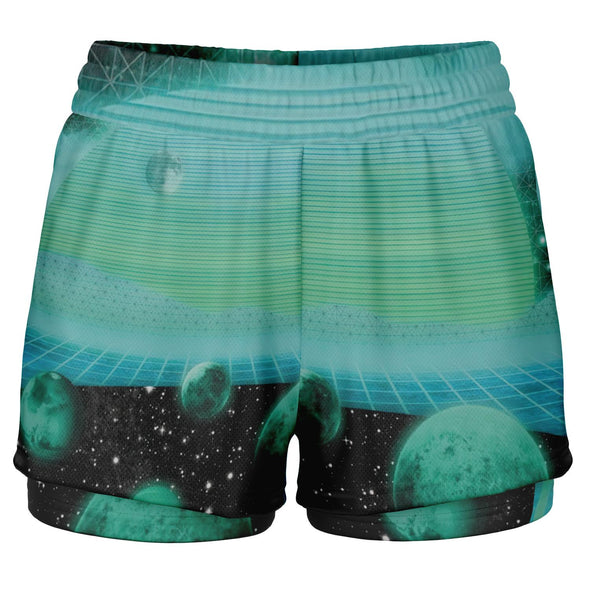 The Merge Women's 2-in-1 Shorts - Vaporwave Clothing - Aesthetic Clothing