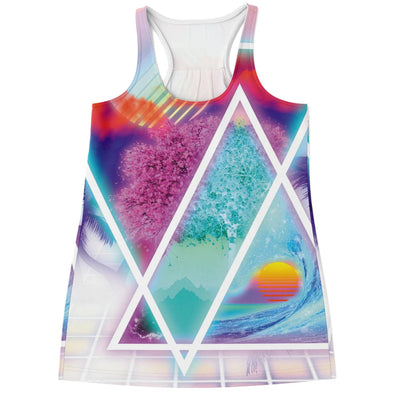 Dimensions Collide Racerback Tank Top - Vaporwave Clothing - Aesthetic Clothing