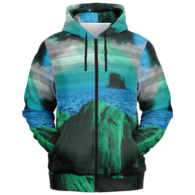 Emerald Canyon Zip Hoodie - Vaporwave Clothing - Aesthetic Clothing
