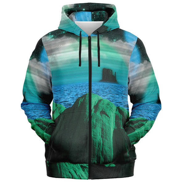 Emerald Canyon Zip Hoodie - Vaporwave Clothing - Aesthetic Clothing