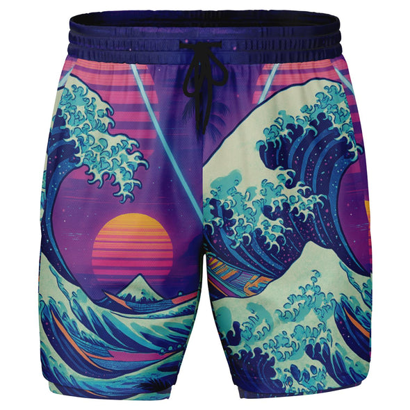 Neonami Men's 2-in-1 Shorts - Vaporwave Clothing - Aesthetic Clothing
