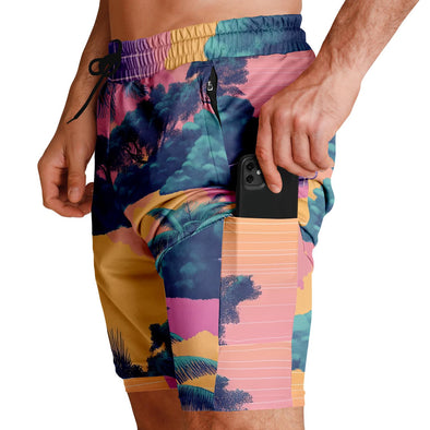 Canopy Men's 2-in-1 Shorts - Vaporwave Clothing - Aesthetic Clothing