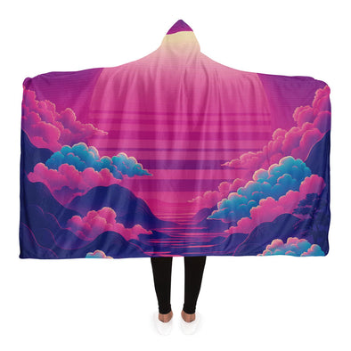 Duskwave Hooded Blanket - Vaporwave Clothing - Aesthetic Clothing