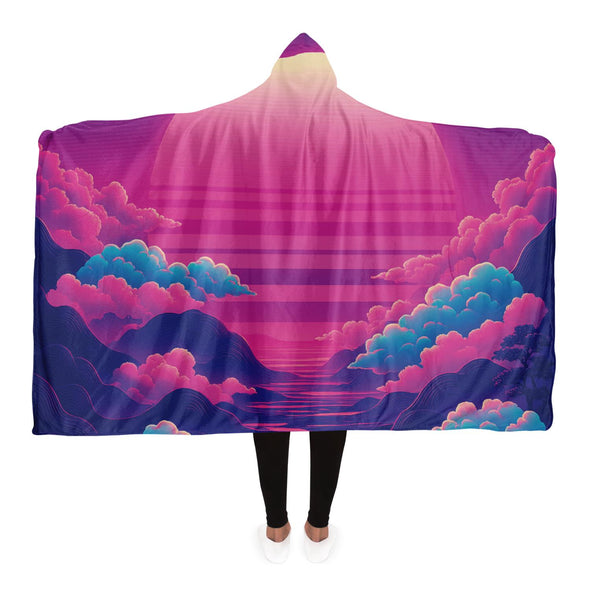Duskwave Hooded Blanket - Vaporwave Clothing - Aesthetic Clothing