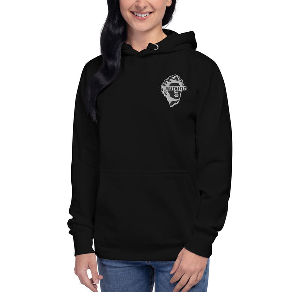 Aesthetic Logo (White) Embroidered Hoodie - Vaporwave Clothing - Aesthetic Clothing