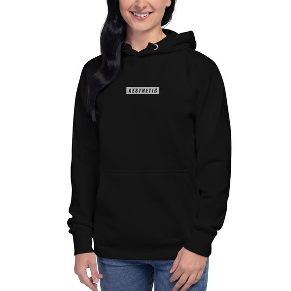 Aesthetic Box Logo (White) Embroidered Hoodie - Vaporwave Clothing - Aesthetic Clothing