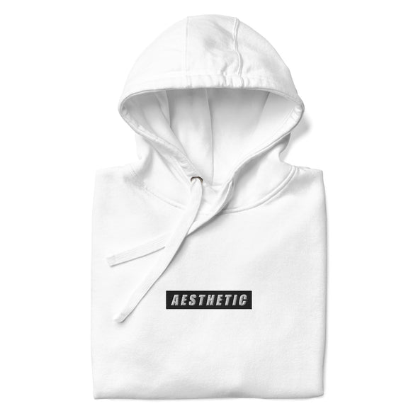 Aesthetic Box Logo (Black) Embroidered Hoodie - Vaporwave Clothing - Aesthetic Clothing